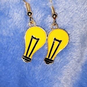 Yellow Light Bulb Earrings